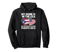 My Home USA My Heart Porto Rico Puerto Rico American Pride Sweat à Capuche