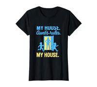 My House Aunt's Rules Electric Blue Kids Family Novelty T-Shirt