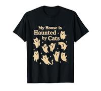 My House is Haunted by Cats Mignon Motif de Chat d'halloween T-Shirt