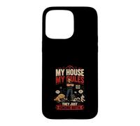 My House My Rules Papa Chiens Humour Design Coque pour iPhone 15 Pro Max