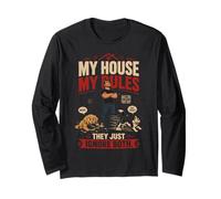 My House My Rules Papa Chiens Humour Design Manche Longue