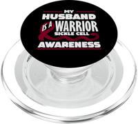 My Husband is A Warrior Faucille Cell Awareness PopSockets PopGrip pour MagSafe
