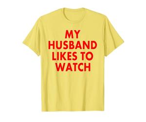 My Husband Likes to Watch T-Shirt, Homme, Citron, S