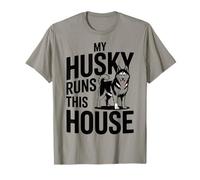 My Husky Runs This House Husky Owner Humour T-Shirt