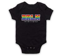 My Icon Art & Clothing BRLN Pride LGBT Festival Berlin Germany Gay Pride March Bébé Barboteuse Bodys, Noir, 0-3 Mois