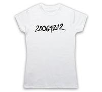 My Icon Art & Clothing Don Darko Numbers Tattoo Sci FI Film Damen T-Shirt, Weiß, Medium