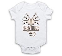 My Icon Art & Clothing Facehugger Free Hugs Space Sci FI Alien Horror Film Bébé Barboteuse Bodys, Blanc, 3-6 Mois