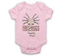 My Icon Art & Clothing Facehugger Free Hugs Space Sci FI Alien Horror Film Bébé Barboteuse Bodys, Rose Clair, 0-3 Mois