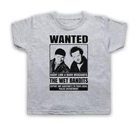 My Icon Art & Clothing Home The Wet Bandits Al Wanted Poster Kinder T-Shirt, Grau, 12-13 Jahren
