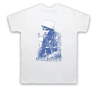 My Icon Art & Clothing Jack Kerouac on The Road 3 T-Shirt des Hommes, Blanc, Medium