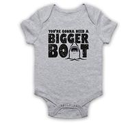 My Icon Art & Clothing Jaws You're Gonna Need A Bigger Boat Shark Film Iconic Slogan Bébé Barboteuse Bodys, Gris, 6-12 Mois
