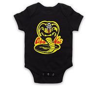 My Icon Art & Clothing Karate Cobra Kai Dojo Logo Sports Film Bébé Barboteuse Bodys, Noir, 3-6 Mois