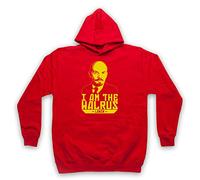 My Icon Art & Clothing Lebowski Lenin I Am The Walrus Comedy Film Sweat a Capuche des Adultes, Rouge, Medium
