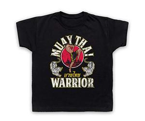 My Icon Art & Clothing Muay Thai Warrior Martial Arts Expert T-Shirt de l'enfant, Noir, 9-11 Years