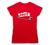 My Icon Art & Clothing Punk Pin 1977 T-Shirt des Femmes, Rouge, Medium