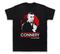 My Icon Art & Clothing Sean Connery The Best Bond British Spy Secret Agent 00 Double O T-Shirt des Hommes, Noir, XL
