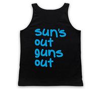 My Icon Art & Clothing Sun's Out Guns Out Gym Slogan Debardeur sans Manches, Noir, Medium
