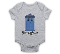 My Icon Art & Clothing Time Lord Tardis Dr Sci FI TV Show Bébé Barboteuse Bodys, Gris, 6-12 Mois