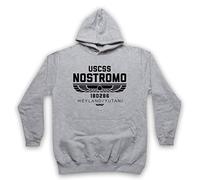 My Icon Art & Clothing USCSS Nostromo 180286 Sci FI Space Alien Horror Film Spaceship Sweat a Capuche des Adultes, Gris, Medium