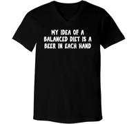 My Idea of A Balanced Diet is A Beer in Each Hand - Men's Ultra Soft V-Neck T-Shirt CP05 Black(3X-Large)