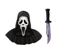 My Illusions Masque + couteau pour adulte sous licence officielle Scream Ghost - Ensemble d'accessoires de déguisement d'Halloween (masque de 25e anniversaire)