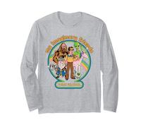 My Imaginary Friends Unicorn Alien Bigfoot Retro Adult Humor Manche Longue, Unisexe pour Adultes, Gris Chiné, M