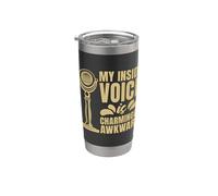 My Inside Voice Is Charmingly Awkward Voiceoff Acteur de voix off Gobelet isotherme en acier inoxydable double paroi