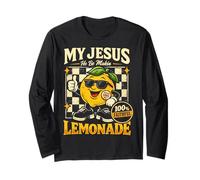 My Jesus He Be Making Lemonade Faith Retro Groovy Apparel Manche Longue