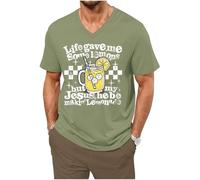 My Jesus Making Lemonade Shirt Life Gave Me Some Lemons But My Jesus He Be Making Lemonade T-shirt col en V, Vert, L