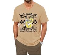 My Jesus Making Lemonade Shirt Life Gave Me Some Lemons But My Jesus He Be Making Lemonade T-shirt col en V, kaki, S