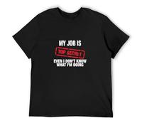 My Job is Top Secret Hip Hop Men's Cotton T-Shirt Black Shirt Top Tee XXL