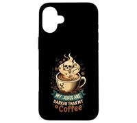 My Jokes are Darker Than My Coffee Skull Steam Coque pour iPhone 16 Plus