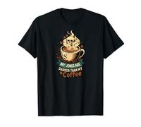 My Jokes are Darker Than My Coffee Skull Steam T-Shirt