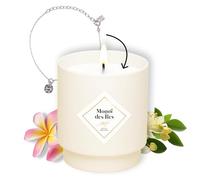 MY JOLIE CANDLE - Bougie bijou parfumée Monoï des Îles - Bracelet Surprise Argenté en acier inoxydable - Cadeau parfait pour Noël et anniversaire - Cire à base végétale - Made in France