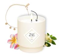 MY JOLIE CANDLE - Bougie bijou parfumée Monoï des Îles - Bracelet Surprise Doré en acier inoxydable - Cadeau parfait pour Noël et anniversaire - Cire à base végétale - Made in France