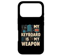 My Keyboard is My Weapon Coder Programmer Tech Coque pour iPhone 17 Pro