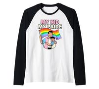 My Kid Pride Drapeau Arc-en-Ciel Gay LGBTQ Parent Famille Proud Love Manche Raglan