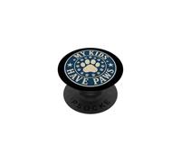 My Kids Have Paws Badge Vintage en Forme de Patte de Chien PopSockets PopGrip Adhésif