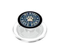 My Kids Have Paws Badge Vintage en Forme de Patte de Chien PopSockets PopGrip pour MagSafe