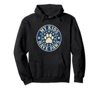 My Kids Have Paws Badge Vintage en Forme de Patte de Chien Sweat à Capuche