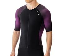 MY KILOMETRE Haut de Triathlon pour Homme Manches Courtes - Maillot de Cyclisme à Fermeture éclair intégrale avec 2 Poches arrière réfléchissantes, séchage Rapide, pour Course e Natation