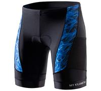 MY KILOMETRE Short de Triathlon Homme - Cuissard de Cyclisme Respirant Séchage Rapide et Confort Longue Distance Compétition - 2 Poches Latérales