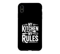 My Kitchen My Rules Citation Amusante du Chef de Cuisine Coque pour iPhone XS Max