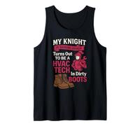 My Knight in Shining Funny HVAC Tech Wife Women Filles Débardeur