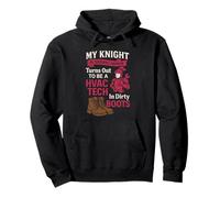 My Knight in Shining Funny HVAC Tech Wife Women Filles Sweat à Capuche