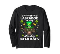 My Labrador Retriever is My Lucky Charm Dog St Patricks Day Manche Longue