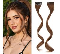 MY-LADY 2Pcs Fausse Frange Latérale Extension à Clip Cheveux 30cm Léger et Bouclé Postiche Cheveux Naturel Frange Rideau 9g Face Framing Side Bangs, Brun moyen