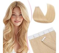 MY-LADY Extension Adhesive Cheveux Naturel 20pcs 40 cm 50g Blond naturel Bande Adhesif Invisible Cheveux Humain Remy Tape In Hair Extensions Human (#24)