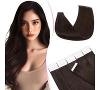 MY-LADY Extension Cheveux Naturel Adhesif 20pcs 30 cm 30g Marron foncé Bande Adhesif Invisible Courte Extension Cheveux Humain Remy Tape In Hair Extensions Human (#02)