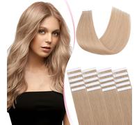 MY-LADY Extension Cheveux Naturel Adhesif 20pcs 35 cm 30g Blond foncé Bande Adhesif Invisible Courte Extension Cheveux Humain Remy Tape In Hair Extensions Human (#27)